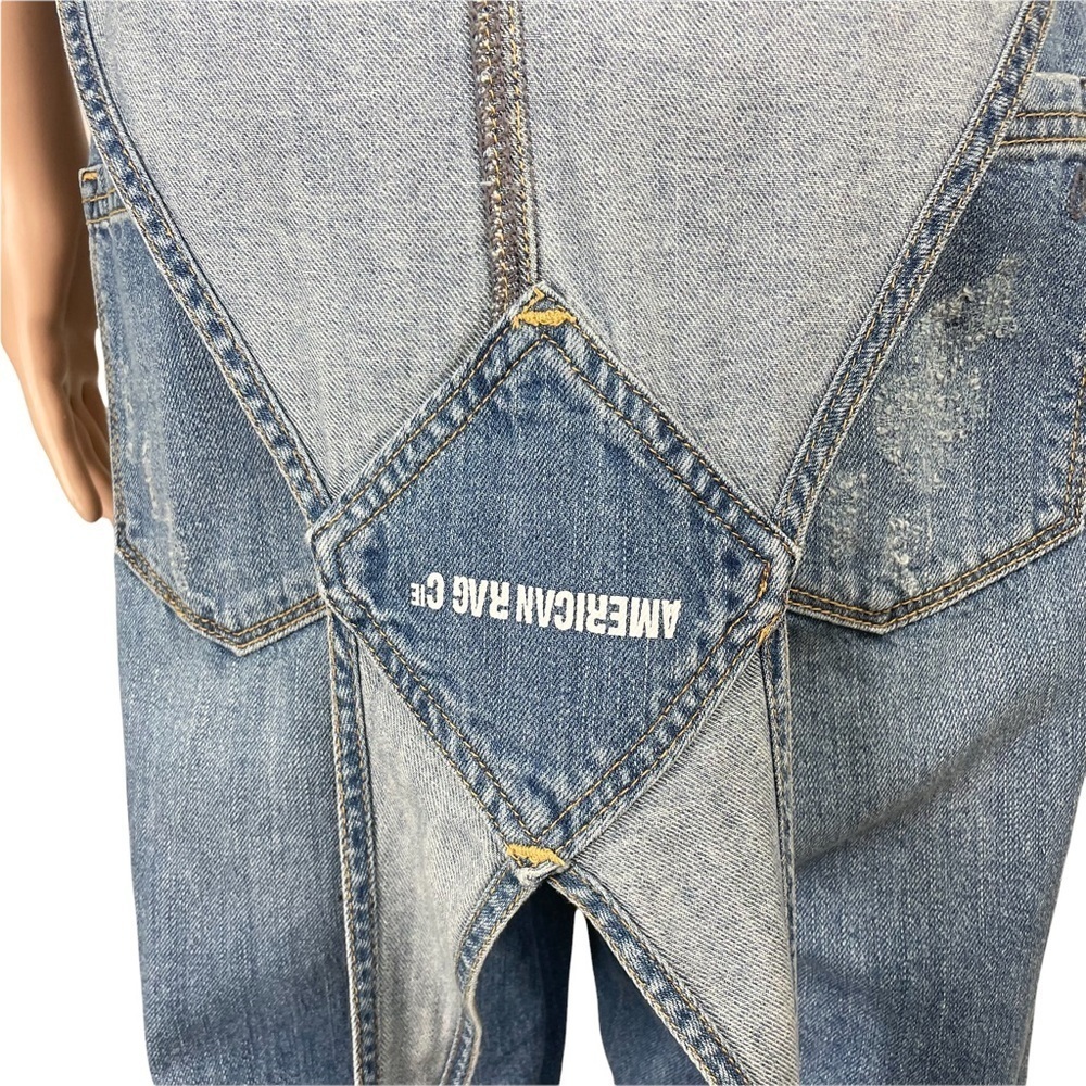 American Rag Floral Embroidered Distressed Jean Overalls - Picture 13 of 16